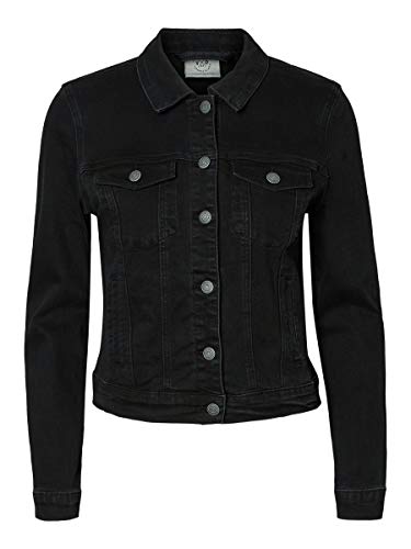 Vero Moda Vmhot SOYA LS Denim Jacket Mix Noos Chaqueta, Negro (Black Black), 44 (Talla del Fabricante: X-Large) para Mujer