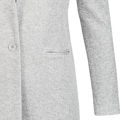 Vero Moda Vmjune W/l Long Blazer Dnm Noos Abrigo, Gris (Light Grey Melange), 40 (Talla del Fabricante: 38) para Mujer