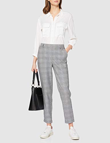 Vero Moda Vmmaya Mr Loose Check Pant Noos Pantalones, Multicolor (Black Checks: White), 38/ L30 (Talla del Fabricante: Medium) para Mujer