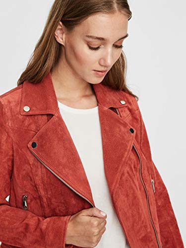 Vero Moda Vmroycesalon Short Suede Jacket Col Chaqueta, Marrón (Bruschetta Bruschetta), Small para Mujer