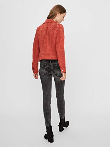 Vero Moda Vmroycesalon Short Suede Jacket Col Chaqueta, Marrón (Bruschetta Bruschetta), Small para Mujer