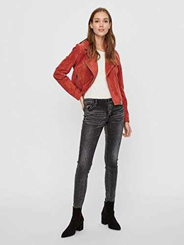 Vero Moda Vmroycesalon Short Suede Jacket Col Chaqueta, Marrón (Bruschetta Bruschetta), Small para Mujer