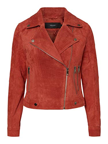 Vero Moda Vmroycesalon Short Suede Jacket Col Chaqueta, Marrón (Bruschetta Bruschetta), Small para Mujer