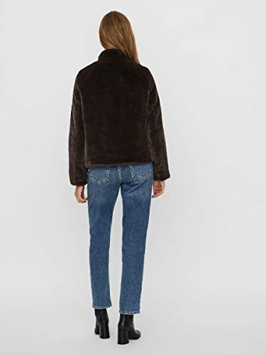 Vero Moda VMTHEA Short Faux Fur Jacket Col Chaqueta, Chocolate Plum, M para Mujer
