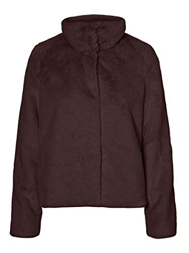 Vero Moda VMTHEA Short Faux Fur Jacket Col Chaqueta, Chocolate Plum, M para Mujer