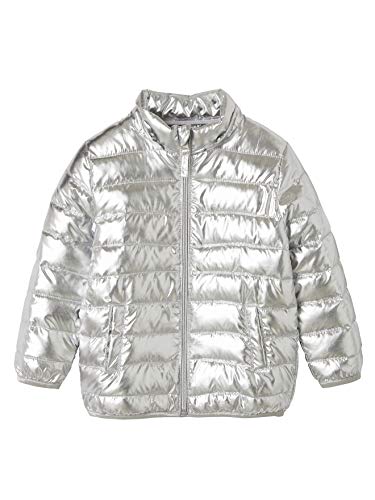 VERTBAUDET Chaqueta Acolchada Ligera y Metalizada, para niña Gris Medio Metalizado 2A