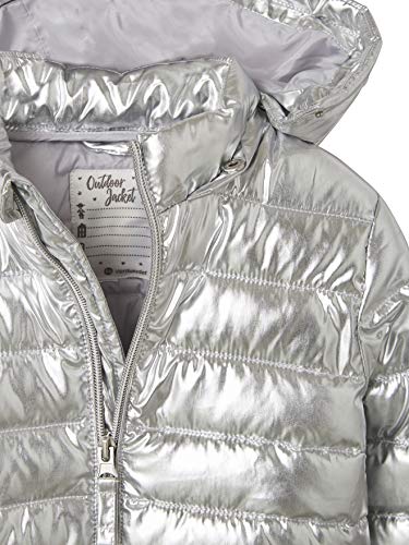 VERTBAUDET Chaqueta Acolchada Ligera y Metalizada, para niña Gris Medio Metalizado 3A