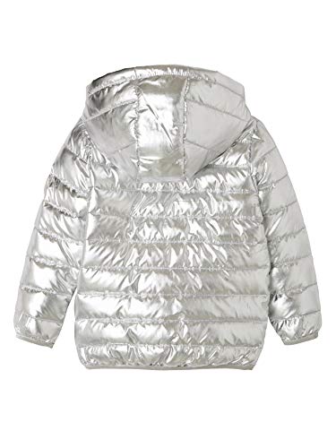 VERTBAUDET Chaqueta Acolchada Ligera y Metalizada, para niña Gris Medio Metalizado 4A