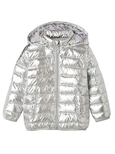 VERTBAUDET Chaqueta Acolchada Ligera y Metalizada, para niña Gris Medio Metalizado 5A
