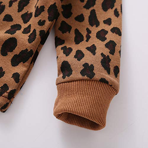 Verve Jelly Conjunto de Faldas de Invierno para niña pequeña con Capucha de Leopardo Top + Faldas de Tubo Conjunto de Ropa de otoño