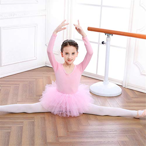 Vestido de Danza Ballet Manga Larga para Niña Maillot de Gimnasia Rítmica con Falda Tul Leotardo Elástico de Baile Disfraz de Bailarina Traje de Ballet, 6-7 Años