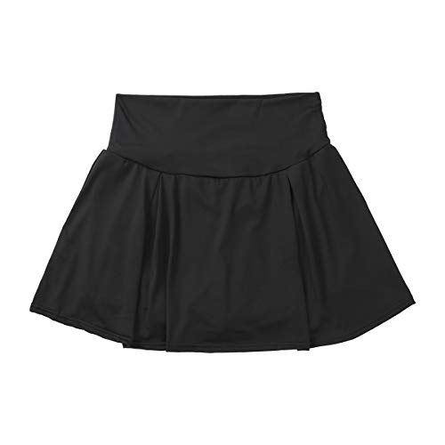 Vestido de Playa para Mujer, Falda de Pantalón de Verano Pantalones Cortos Mini Vestido de Color Sólido (Negro, XXL)