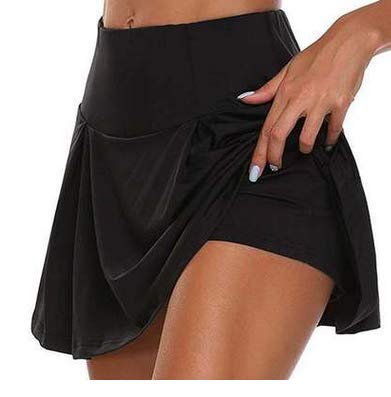 Vestido de Playa para Mujer, Falda de Pantalón de Verano Pantalones Cortos Mini Vestido de Color Sólido (Negro, XXL)
