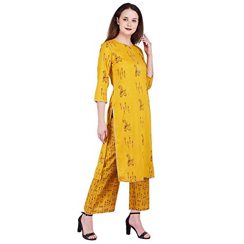 Vihaan Impex Indian Kurtis para Mujer Kurta Animal Print Palazzo Set Vestidos para Mujer