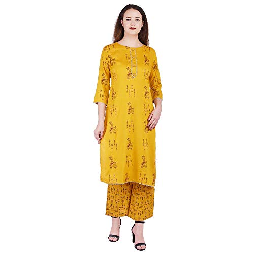 Vihaan Impex Indian Kurtis para Mujer Kurta Animal Print Palazzo Set Vestidos para Mujer