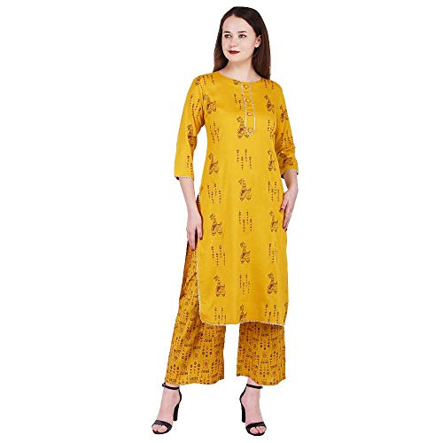 Vihaan Impex Kurtis Indio para Mujer Kurta Animal Print Palazzo Set de Vestidos para Mujer