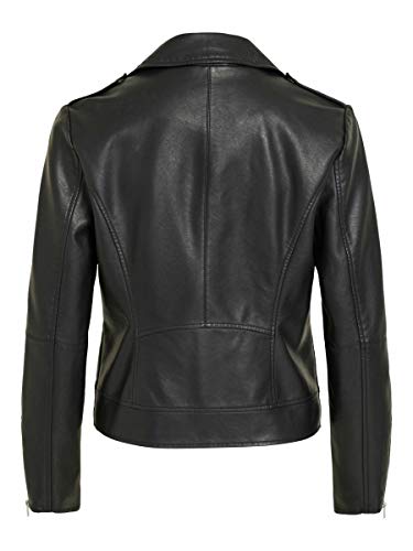 Vila Clothes Vicara Faux Leather Jacket-Noos Chaqueta, Negro (Black Black), 42 (Talla del Fabricante: X-Large) para Mujer