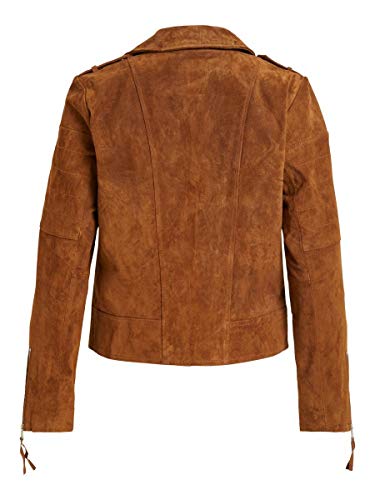 Vila Clothes Vicris Suede Jacket-Noos Chaqueta, Marrón (Oak Brown), 44 (Talla del fabricante: X-Large) para Mujer