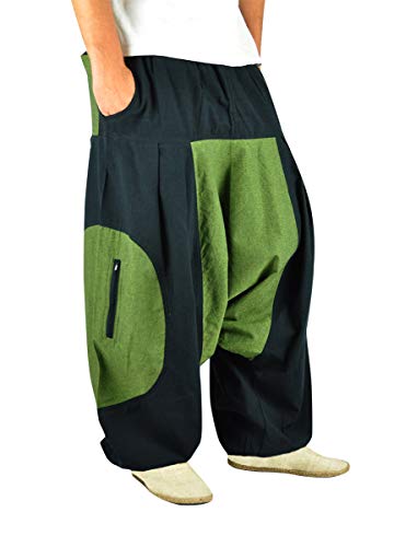 virblatt Pantalones Harem Hombre Pantalones Hippies Bombachos cagados - Himmel LXL