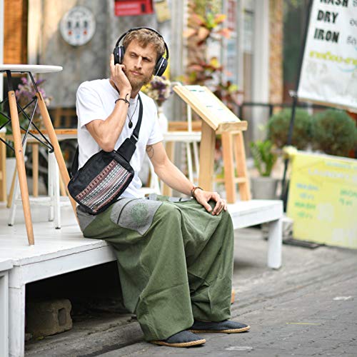 virblatt Pantalones Harem Hombre Pantalones Hippies Bombachos cagados – Stampfgewand LXLgn