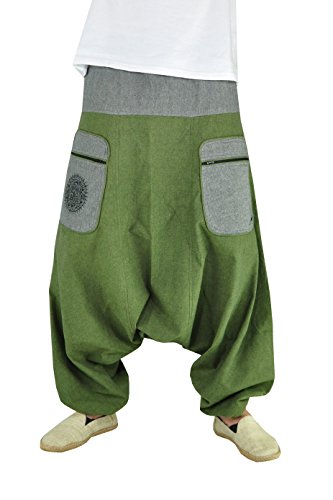 virblatt Pantalones Harem Hombre Pantalones Hippies Bombachos cagados – Stampfgewand LXLgn