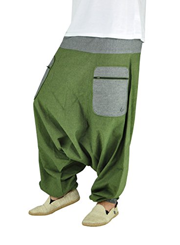 virblatt Pantalones Harem Hombre Pantalones Hippies Bombachos cagados – Stampfgewand LXLgn