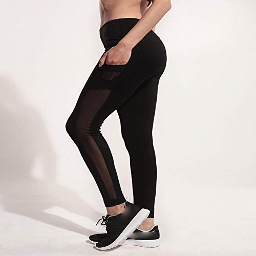 VJGOAL Moda Casual de Mujer de Alta Elasticidad Pantalones de Yoga Gimnasio Deportivo Correr Sexy Apretados Pantalones de Fitness Pantalones de chándal Leggings(Medium,Negro)