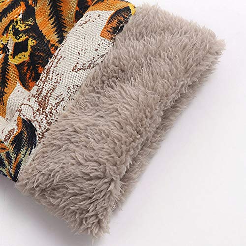 VJGOAL Para Mujer de Invierno más el tamaño de la Moda Casual Warm Thicken Outwear Estampado Floral Bolsillos con Capucha Vintage Abrigos de Gran tamaño(Large,Naranja)