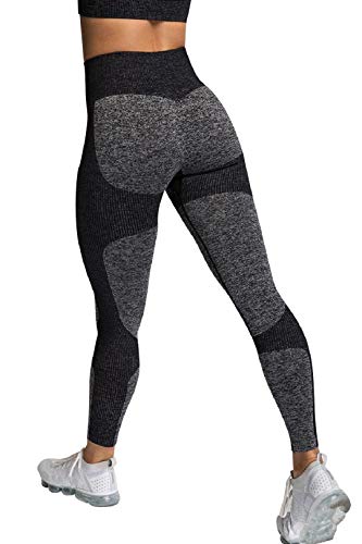 Voqeen Mallas Pantalones Deportivos Leggings Pantalones de yoga de cintura alta Mujeres Sin costura Pantalones Deportivos y Sujetadores deportivos para mujer Workout