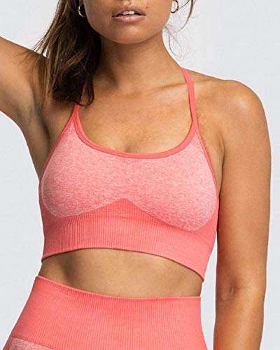 Voqeen Mallas Pantalones Deportivos Leggings Pantalones de yoga de cintura alta Mujeres Sin costura Pantalones Deportivos y Sujetadores deportivos para mujer Workout