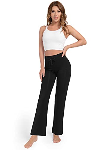 Voqeen Pantalones de Yoga para Mujer Pantalones Casuales con cordón Pantalones Acampanados de Entrenamiento para Pilates Fitness