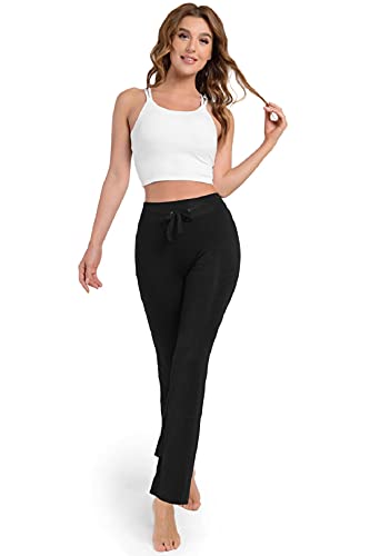 Voqeen Pantalones de Yoga para Mujer Pantalones Casuales con cordón Pantalones Acampanados de Entrenamiento para Pilates Fitness