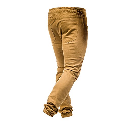 VPASS Pantalones para Hombre,Cintura Ajustable por Cordón y Bolsillos Pantalones Moda Pop Casuales Chándal de Hombres Jogging Pants Trend Largo Pantalones