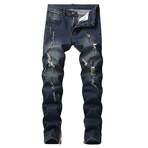 VPASS Pantalones Vaqueros para Hombre,Pantalones Casuales Moda Jeans Sueltos Ocasionales Elásticos Pantalon Fitness Pants Largos Pantalones Ropa de Hombre