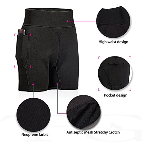 WABISABI DREAMS Pantalon Corto Sauna 100% Neopreno, Leggins Cortos Reductores Adelgazantes Anticeluliticos Cintura Alta, Mallas Fitness Push Up consigue una Sudoración efectiva en Fitness Negro (S)
