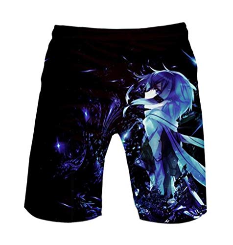 WANHONGYUE Anime Sword Art Online Kirito Sao Trajes de Baño Shorts de Playa Hombre 3D Imprimir Pantalones Corto Beach Board Shorts Swim Trunks 1099/8 M
