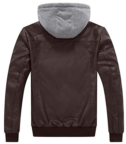 Wantdo Cazadora Aviador Invierno Cuero Hombre Marrón XX-Large