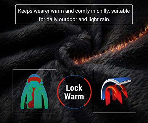 Wantdo Chaqueta de Esquí Impermeable Montaña Abrigo Windbreaker Paño Grueso Suave Parka Acampar Viajar Chaqueta de Bolsillos Múltiples Cremallera para Mujer Azul Saboya Claro Large