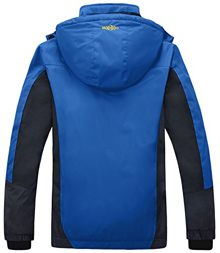 Wantdo Chaqueta Forro de Vellón Grueso Suave Parka Nieve Calefacción Invierno Abrigo Ligero Entretiempo Chaqueta para Acampar Senderismo para Hombre Azul Small