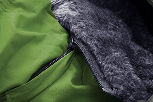 Wantdo Chaquetas de Esquí Resistente al Agua Montaña Abrigo Snowboard para Exteriores Chaqueta Aislada con Vellón Cálida Invierno Parka de Nieve con Capucha para Mujer Verde Oliva Small