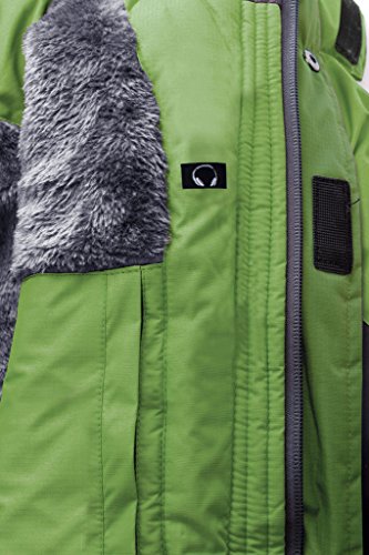 Wantdo Chaquetas de Esquí Resistente al Agua Montaña Abrigo Snowboard para Exteriores Chaqueta Aislada con Vellón Cálida Invierno Parka de Nieve con Capucha para Mujer Verde Oliva Small
