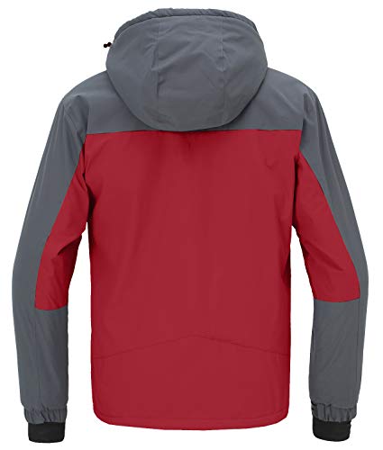 Wantdo Parka Cálida Forro Polar con Capucha Chaquetas de Senderismo Deportiva Invierno Ski Jacket Montaña Senderismo Abrigo Ligero Entretiempo para Hombre Gris Oscuro X-Large