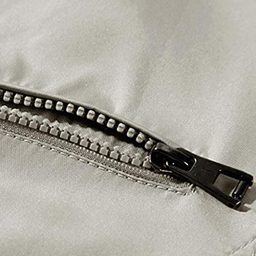 waotier Trench Coat Rompevientos Abrigo Moda Hombre Otoño Invierno Exterior Sección Media y Larga Cazadora de un Solo Pecho Chaqueta Gruesa cálida