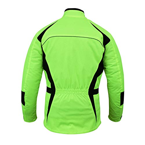 Warrior Gears® - Chaqueta de motocicleta para hombre, guerrero, textil, carreras, moto de alta visibilidad, blindada CE | Chaquetas impermeables