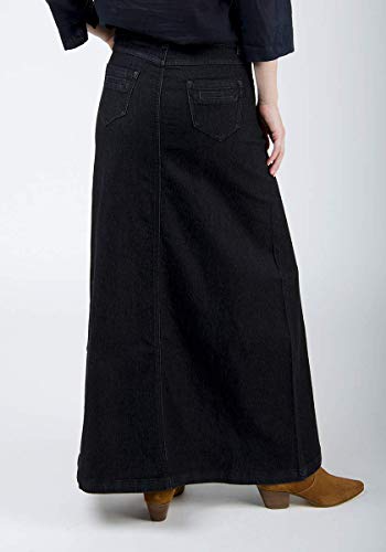 Wash Clothing Company Falda Vaquera Larga - Negro Mujers Denim Falda de Mezclilla Jean SKIRT59-UK 22