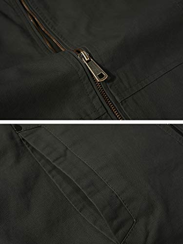 WenVen Chaqueta Militar Otoño Chaqueta Clásica al Aire Libre Cazadora Ligera Entretiempo Chaqueta Fina Joven Hombre Verde Militar Small