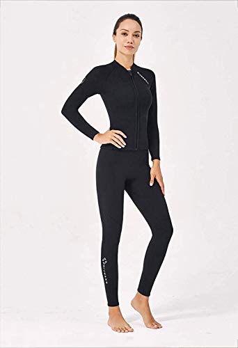Wetsuits - Chaqueta de neopreno para mujer, 2 mm, manga larga, con cremallera frontal, para buceo, surf, natación, snorkel, talla M