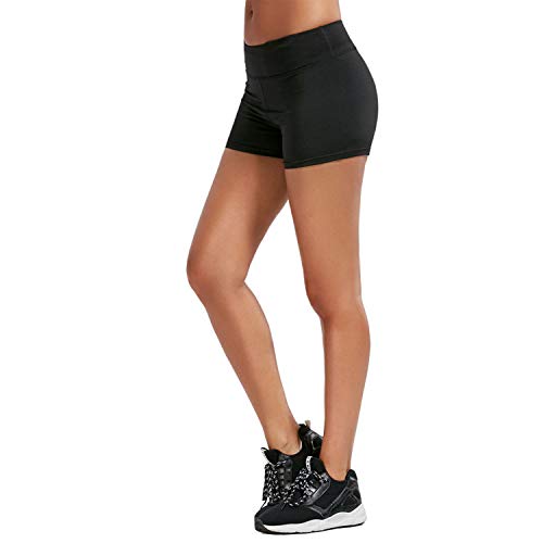 WhiFan Pantalón Leggins Corto Deportivo para Mujer,Running Pantalones Cortos de Yoga con Bolsillo Lateral Pantalones Deportivos y Elásticos Polaina