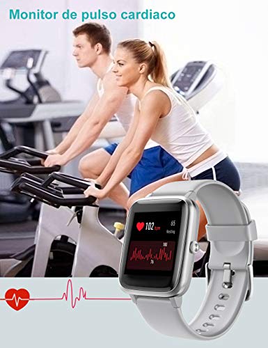 Willful Smartwatch,Reloj Inteligente con Pulsómetro,Cronómetros,Calorías,Monitor de Sueño,Podómetro Monitores de Actividad Impermeable IP68 Smartwatch Hombre Reloj Deportivo para Android iOS