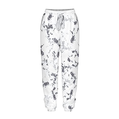 WJANYHN Tie-Dye impresión Digital Pantalones harén Sueltos para Mujer Pantalones Deportivos con Cintura elástica
